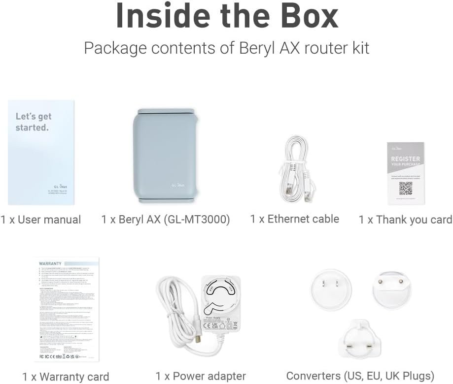 GL.iNet GL-MT3000 (Beryl AX) Portable Travel Router, Pocket-Sized Wi-Fi 6 Wireless Travel Gigabit Router, with OpenVPN & Wireguard for Public & Hotel Wi-Fi Use, Suitable for Cruise/RV/Airplane/Hotel - Image 6